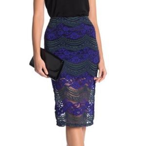 Romeo and Juliet Lace Royal Blue and Green Skirt